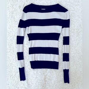 Express Black and White Stripe Sweater - XXS